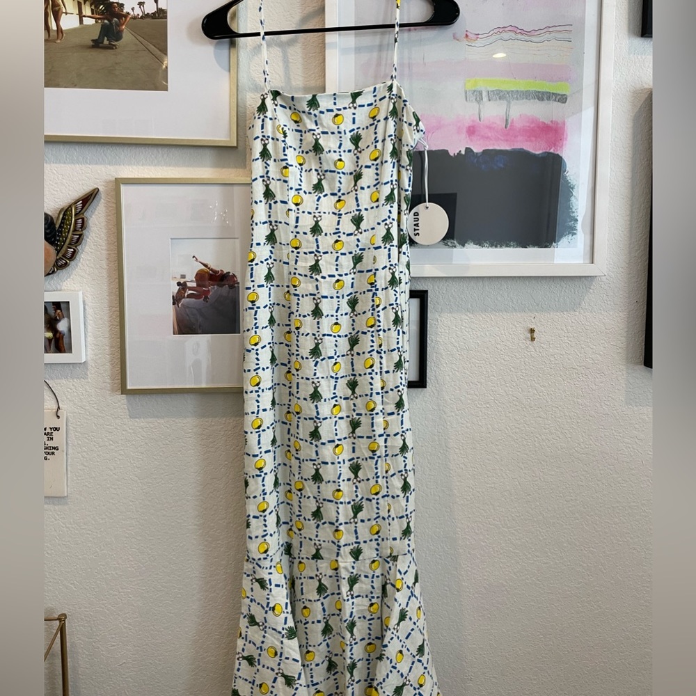 Staud linen midi dress. NEVER WORN. Purchased the wrong size- perfect condition
